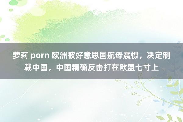 萝莉 porn 欧洲被好意思国航母震慑，决定制裁中国，中国精确反击打在欧盟七寸上