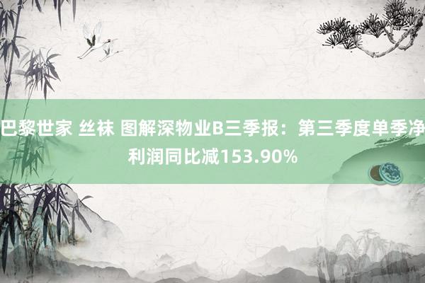 巴黎世家 丝袜 图解深物业B三季报：第三季度单季净利润同比减153.90%